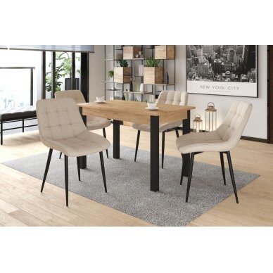 Išskleidžiamas stalas (auksinis amatininko ąžuolas/juodas) 67x120(160) 2 Išskleidžiamas stalas (auksinis amatininko ąžuolas/juodas) 67x120(160) 2