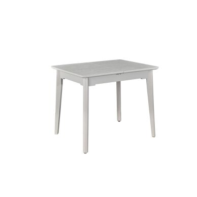 Išskleidžiamas valgomojo stalas CARINA 90-120x70 cm, auksinis travertinas, pilkos kojos 1 Išskleidžiamas valgomojo stalas CARINA 90-120x70 cm, auksinis travertinas, pilkos kojos 1