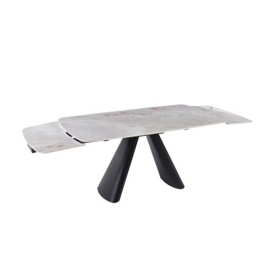 Išskleidžiamas valgomojo stalas CORVUS 165-240x90 cm, blizgi balta 1 Išskleidžiamas valgomojo stalas CORVUS 165-240x90 cm, blizgi balta 1