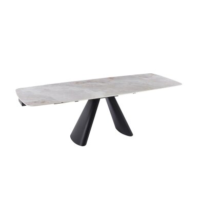 Išskleidžiamas valgomojo stalas CORVUS 165-240x90 cm, blizgi balta 2