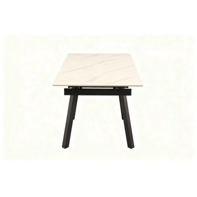 Išskleidžiamas valgomojo stalas DART 90-150x80 cm, matinė balta 1 Išskleidžiamas valgomojo stalas DART 90-150x80 cm, matinė balta 1
