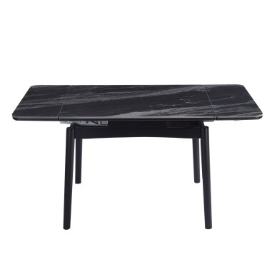 Išskleidžiamas valgomojo stalas DOVE 100-160x80 cm, matinė juoda 4
