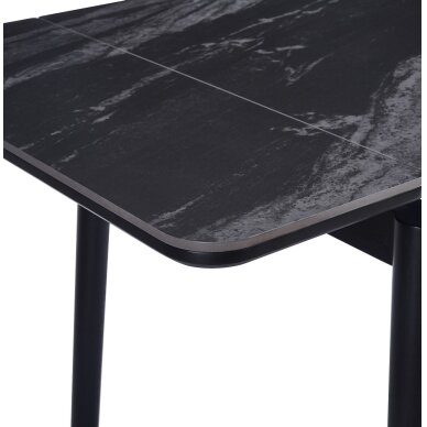Išskleidžiamas valgomojo stalas DOVE 100-160x80 cm, matinė juoda 5