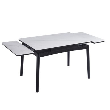 Išskleidžiamas valgomojo stalas DOVE 120-180x80 cm, matinė balta 1