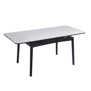 Išskleidžiamas valgomojo stalas DOVE 120-180x80 cm, matinė balta 2 Išskleidžiamas valgomojo stalas DOVE 120-180x80 cm, matinė balta 2