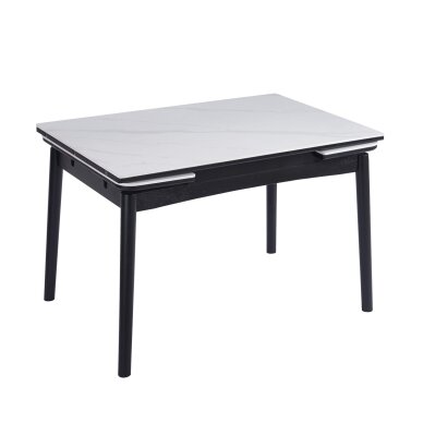 Išskleidžiamas valgomojo stalas DOVE 120-180x80 cm, matinė balta Išskleidžiamas valgomojo stalas DOVE 120-180x80 cm, matinė balta
