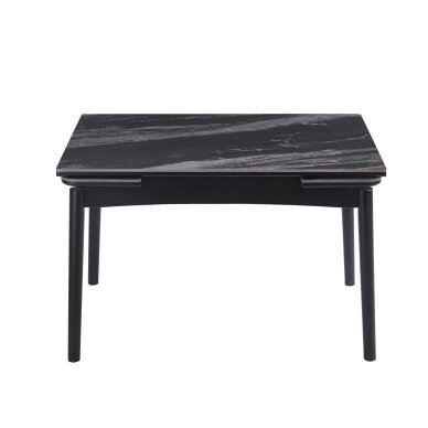 Išskleidžiamas valgomojo stalas DOVE 120-180x80 cm, matinė juoda 2