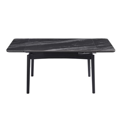 Išskleidžiamas valgomojo stalas DOVE 120-180x80 cm, matinė juoda 3 Išskleidžiamas valgomojo stalas DOVE 120-180x80 cm, matinė juoda 3