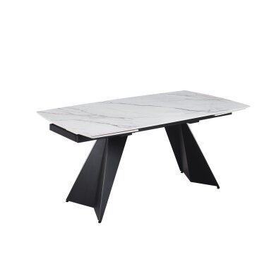 Išskleidžiamas valgomojo stalas ECLIPSE 165-240x90 cm, matinė balta su auksu