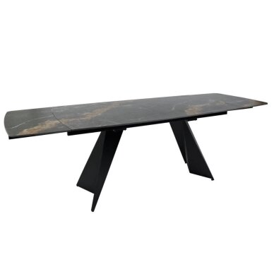 Išskleidžiamas valgomojo stalas ECLIPSE 165-240x90 cm, matinė juoda su auksu 1 Išskleidžiamas valgomojo stalas ECLIPSE 165-240x90 cm, matinė juoda su auksu 1