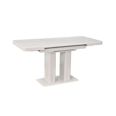 Išskleidžiamas valgomojo stalas GEMINI 110-150x70 cm, auksinis travertinas, pilkos kojos 3 Išskleidžiamas valgomojo stalas GEMINI 110-150x70 cm, auksinis travertinas, pilkos kojos 3