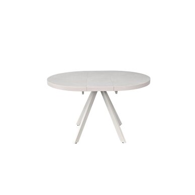 Išskleidžiamas valgomojo stalas LIBRA 100-130x100 cm, kreminis travertinas, pilkos kojos 1 Išskleidžiamas valgomojo stalas LIBRA 100-130x100 cm, kreminis travertinas, pilkos kojos 1