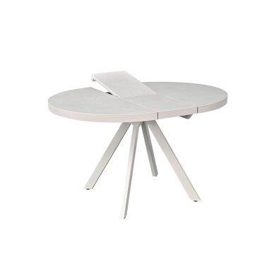 Išskleidžiamas valgomojo stalas LIBRA 100-130x100 cm, kreminis travertinas, pilkos kojos 3 Išskleidžiamas valgomojo stalas LIBRA 100-130x100 cm, kreminis travertinas, pilkos kojos 3