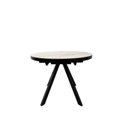 Išskleidžiamas valgomojo stalas LIBRA 100-130x100 cm, matinė balta su auksu Išskleidžiamas valgomojo stalas LIBRA 100-130x100 cm, matinė balta su auksu