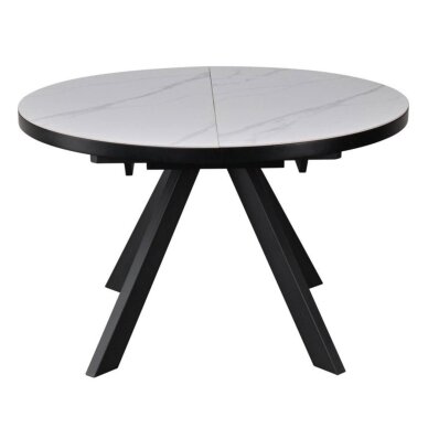 Išskleidžiamas valgomojo stalas LYRA 120-160x120 cm, matinė balta 1