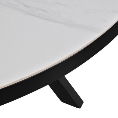 Išskleidžiamas valgomojo stalas LYRA 120-160x120 cm, matinė balta 5
