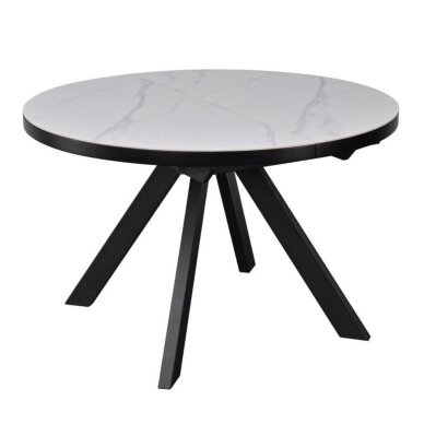 Išskleidžiamas valgomojo stalas LYRA 120-160x120 cm, matinė balta Išskleidžiamas valgomojo stalas LYRA 120-160x120 cm, matinė balta