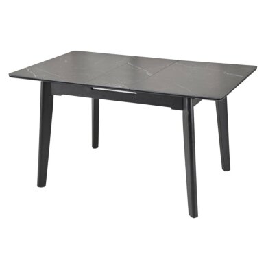 Išskleidžiamas valgomojo stalas OSTEN 120-160x80 cm, matinė juoda 5