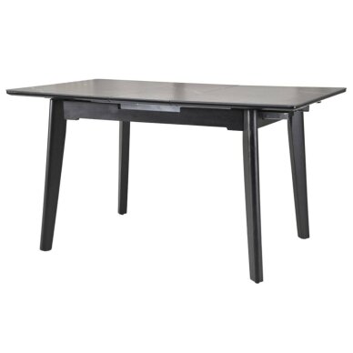 Išskleidžiamas valgomojo stalas OSTEN 120-160x80 cm, matinė juoda