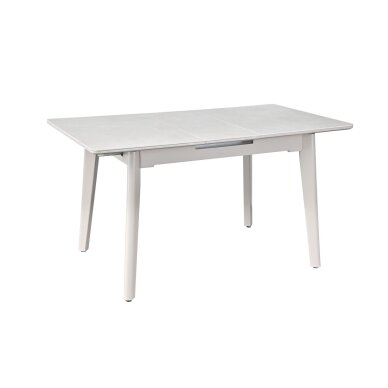 Išskleidžiamas valgomojo stalas OSTEN 140-180x80 cm, auksinis travertinas, pilkos kojos 3