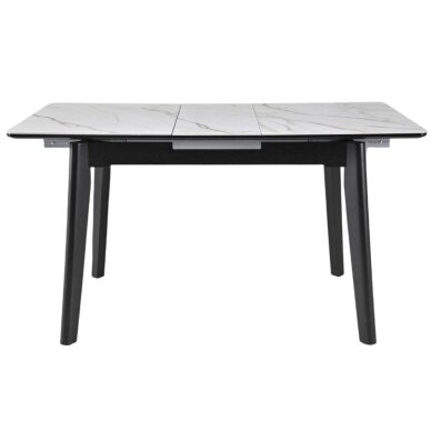 Išskleidžiamas valgomojo stalas OSTEN 140-180x80 cm, matinė balta su auksu 3