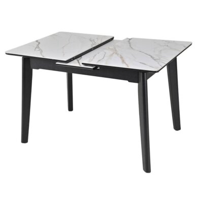 Išskleidžiamas valgomojo stalas OSTEN 140-180x80 cm, matinė balta su auksu 5