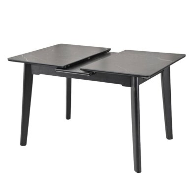 Išskleidžiamas valgomojo stalas OSTEN 140-180x80 cm, matinė juoda 3 Išskleidžiamas valgomojo stalas OSTEN 140-180x80 cm, matinė juoda 3