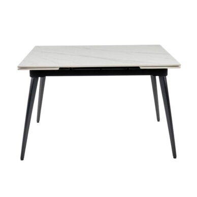 Išskleidžiamas valgomojo stalas REEF 120-180x80 cm, matinis baltas marmuras 1