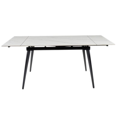Išskleidžiamas valgomojo stalas REEF 120-180x80 cm, matinis baltas marmuras 5