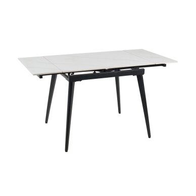 Išskleidžiamas valgomojo stalas REEF 90-140x70 cm, matinis baltas marmuras 2