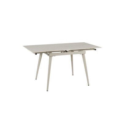 Išskleidžiamas valgomojo stalas REEF 90-140x70 cm, matinis šviesus travertinas, pilkos kojos 5