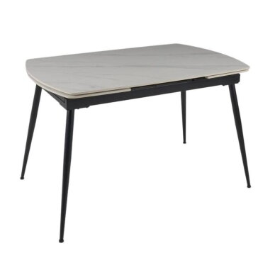 Išskleidžiamas valgomojo stalas VELA 110-170x75 cm, matinis baltas marmuras 1 Išskleidžiamas valgomojo stalas VELA 110-170x75 cm, matinis baltas marmuras 1