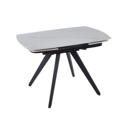 Išskleidžiamas valgomojo stalas VIGO 120-180x80 cm, matinis baltas marmuras 1 Išskleidžiamas valgomojo stalas VIGO 120-180x80 cm, matinis baltas marmuras 1