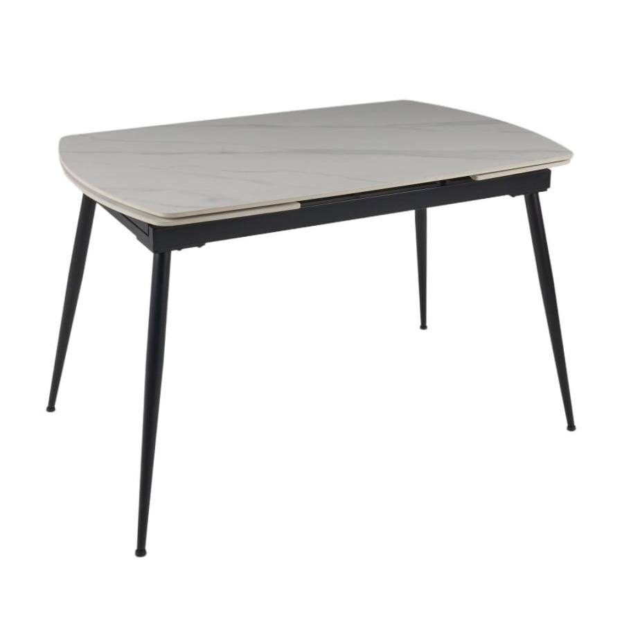 Išskleidžiamas valgomojo stalas VELA 110-170x75 cm, matinis baltas marmuras 1