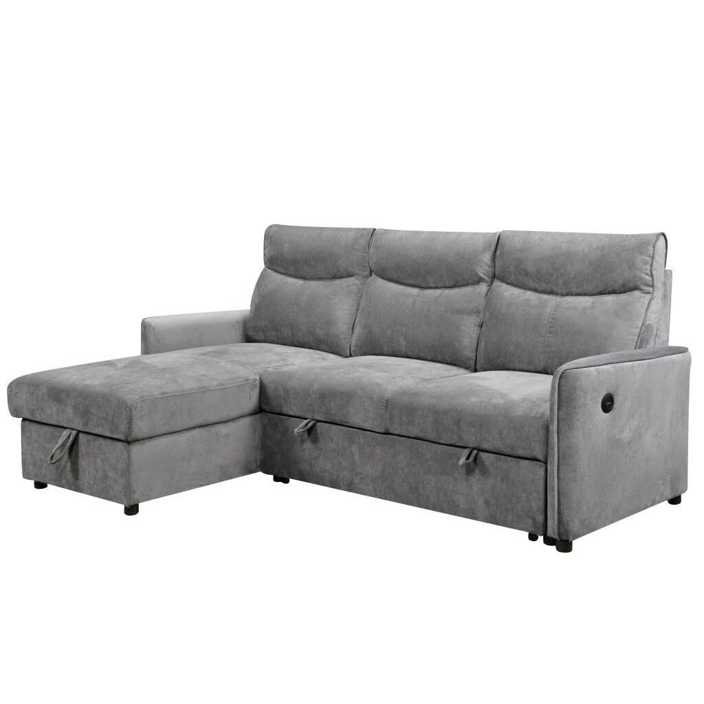 Kampinė sofa-lova LUMEN U, šviesiai pilka Kampinė sofa-lova LUMEN U, šviesiai pilka