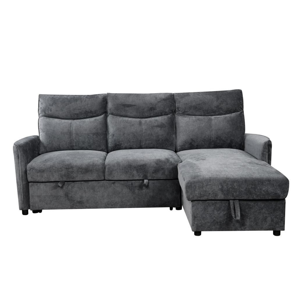 Kampinė sofa-lova LUMEN U, tamsiai pilka 3