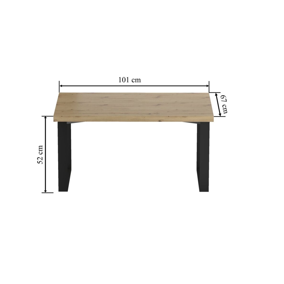 Kavos staliukas (amatininko ąžuolas + kojos U) 67x101 3 Kavos staliukas (amatininko ąžuolas + kojos U) 67x101 3