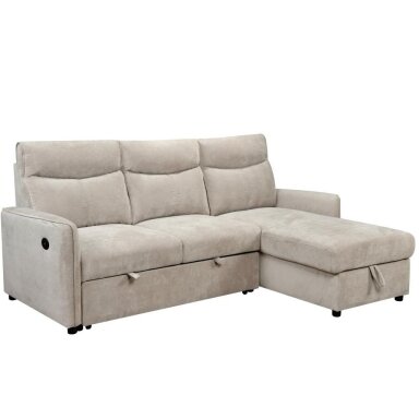 Kampinė sofa-lova LUMEN U, smėlio Kampinė sofa-lova LUMEN U, smėlio