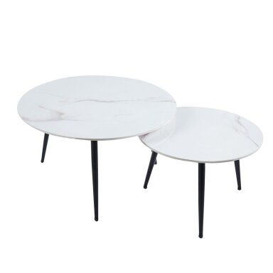 Kavos staliukas (baltas marmurasas) 80 + 60