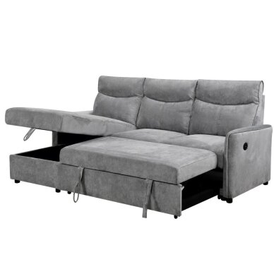 Kampinė sofa-lova LUMEN U, šviesiai pilka 4