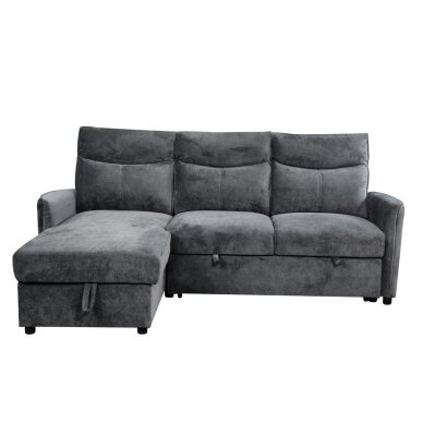 Kampinė sofa-lova LUMEN U, tamsiai pilka 2 Kampinė sofa-lova LUMEN U, tamsiai pilka 2