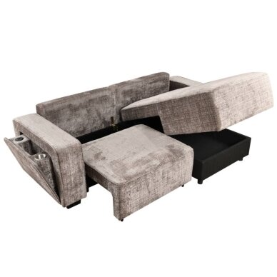 Kampinė sofa-lova RUFUS, pilkai ruda (taupe) 2