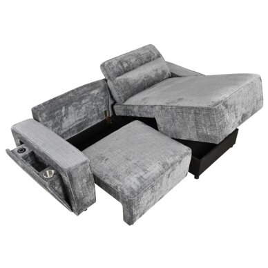 Kampinė sofa-lova RUFUS, tamsiai pilka 2 Kampinė sofa-lova RUFUS, tamsiai pilka 2