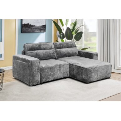 Kampinė sofa-lova RUFUS, tamsiai pilka 3
