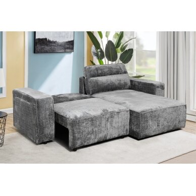 Kampinė sofa-lova RUFUS, tamsiai pilka 4 Kampinė sofa-lova RUFUS, tamsiai pilka 4