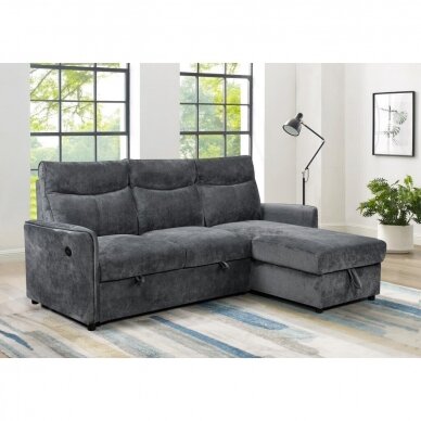 Kampinė sofa LUMEN U tamsiai pilka 11