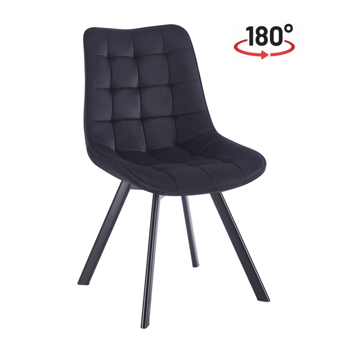 Kėdė aksomas - Riviera 100 juodi