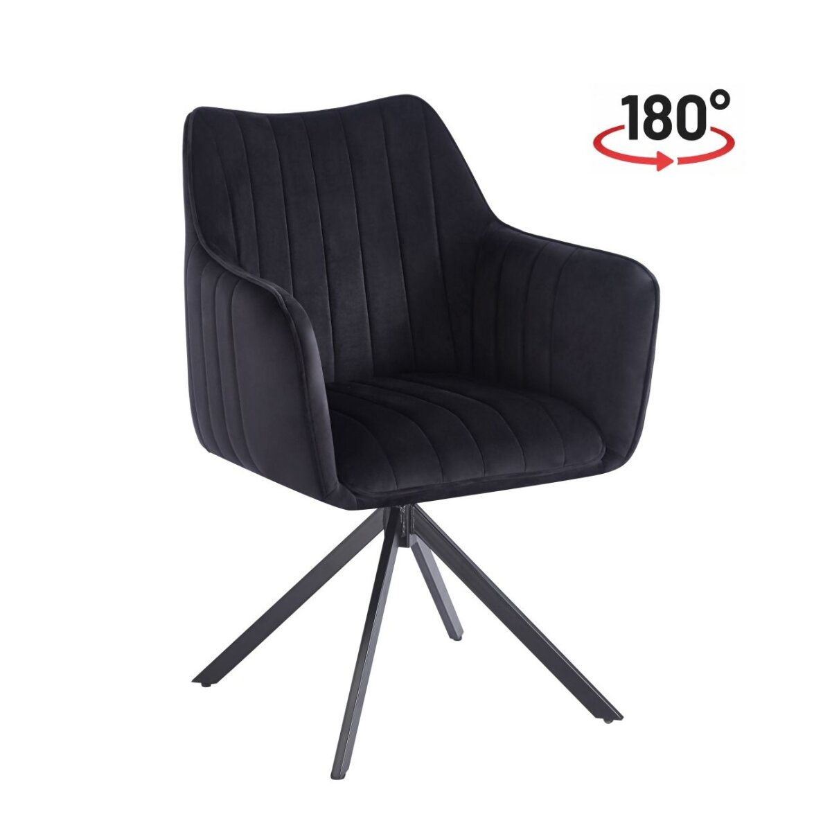 Kėdė aksomas - Riviera 100 juodi