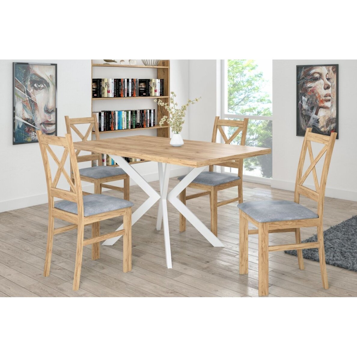 Kėdė auksinis amatininko ąžuolas (sėdynė pilki Forever 65) 2