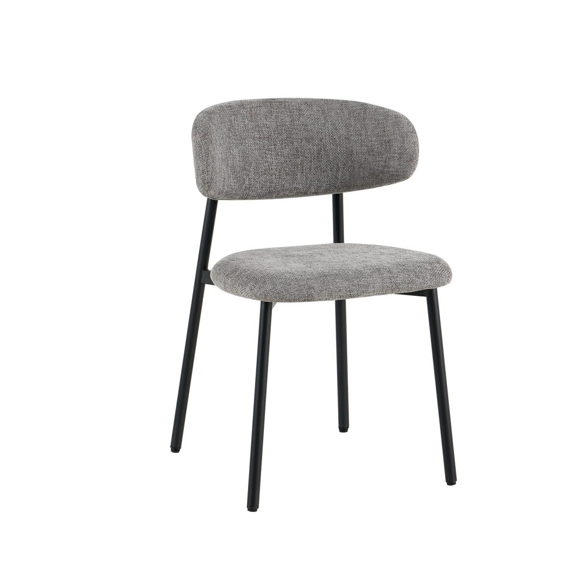 Kėdė PRIMO, pilka, lininė, juodos kojos 1 Kėdė PRIMO, pilka, lininė, juodos kojos 1